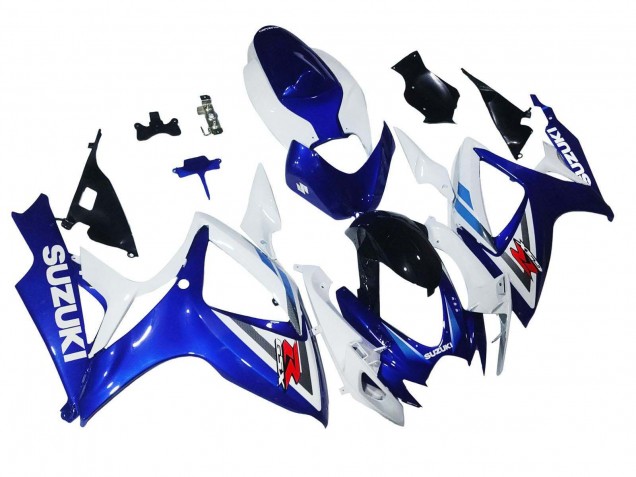 Suzuki GSXR 600 / GSXR 750 Motorrad Verkleidung 2006-2007 - Weiss Blau Glanzendes Schwarz Rot