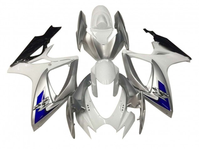 Suzuki GSXR 600 / GSXR 750 Motorrad Verkleidung 2006-2007 - Weiss Silber Blau Schwarz