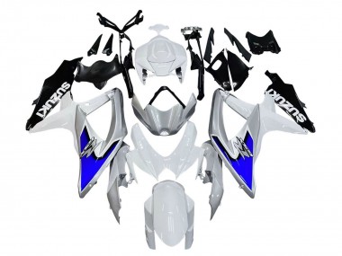 Suzuki GSXR 600 / GSXR 750 Motorrad Verkleidung 2008-2010 - Weiss Silber Blau Schwarz