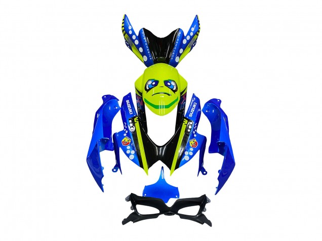 Suzuki GSXR 600 / GSXR 750 Motorrad Verkleidung 2008-2010 - Blau Fluoreszierendes Grun Hai