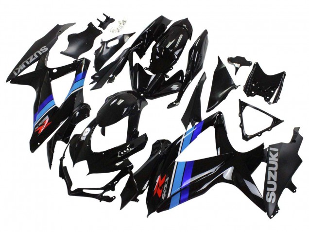 Suzuki GSXR 600 / GSXR 750 Motorrad Verkleidung 2008-2010 - Glanzendes Schwarz Blau