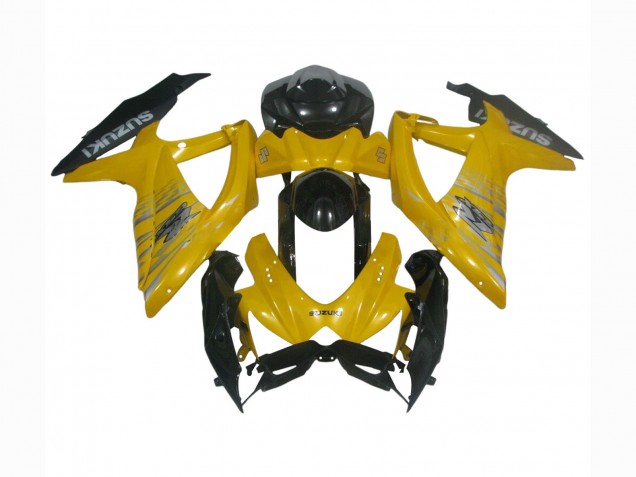 Suzuki GSXR 600 / GSXR 750 Motorrad Verkleidung 2008-2010 - Gelb Glanzendes Schwarz