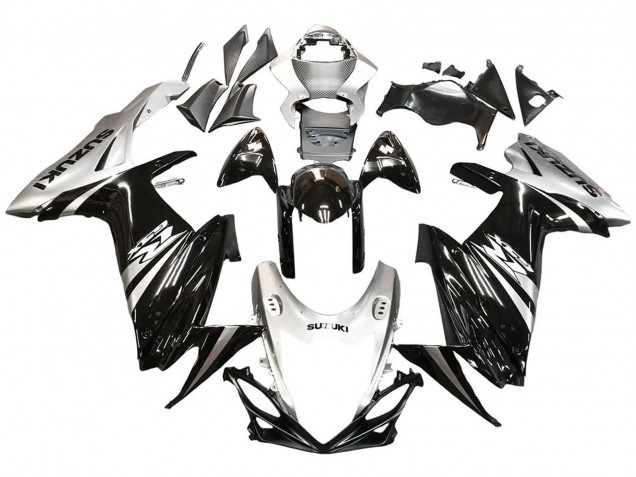 Suzuki GSXR 600 / GSXR 750 Motorrad Verkleidung 2011-2024 - Glanzendes Schwarz Silber