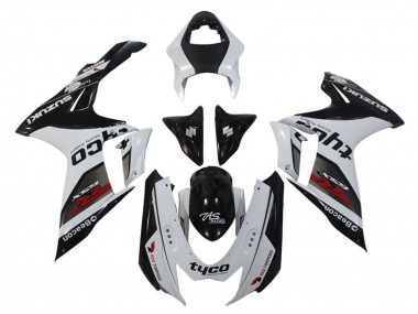 Suzuki GSXR 600 / GSXR 750 Motorrad Verkleidung 2011-2024 - Weiss Schwarz Tyco Leuchtfeuer