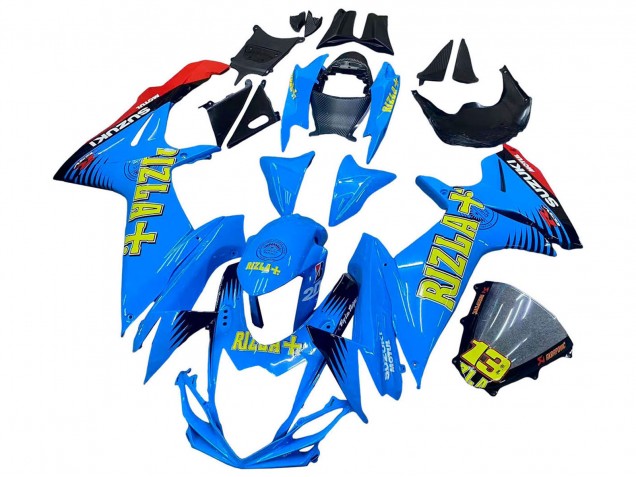 Suzuki GSXR 600 / GSXR 750 Motorrad Verkleidung 2011-2024 - Blau Gold Rot Schwarz Rizla