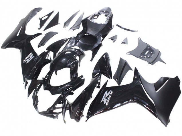 Suzuki GSXR 600 / GSXR 750 Motorrad Verkleidung 2011-2024 - Glanzendes Schwarz Matt Schwarz Weiss Aufkleber