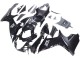 Suzuki GSXR 600 / GSXR 750 Motorrad Verkleidung 2011-2024 - Glanzendes Schwarz Matt Schwarz Weiss Aufkleber
