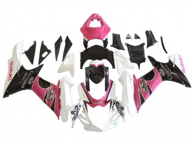Suzuki GSXR 600 / GSXR 750 Motorrad Verkleidung 2011-2024 - Weiss Rosa Schwarz Corona