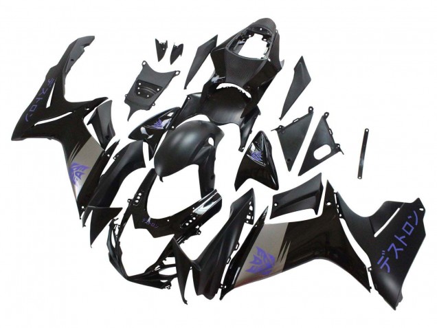 Suzuki GSXR 600 / GSXR 750 Motorrad Verkleidung 2011-2024 - Matt Schwarz Grau Lila