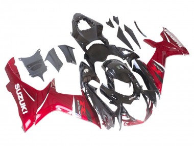 Suzuki GSXR 600 / GSXR 750 Motorrad Verkleidung 2011-2024 - Rot Glanzendes Schwarz