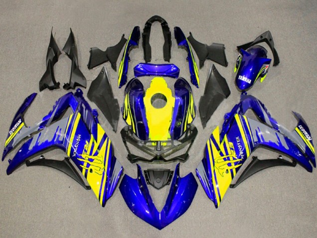 Yamaha YZF R3/R25 Motorrad Verkleidung 2015-2018 - Gelb Blau Schwarz Monster