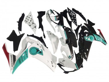 Yamaha YZF R3/R25 Motorrad Verkleidung 2015-2018 - Weiss Grun Glanzendes Schwarz