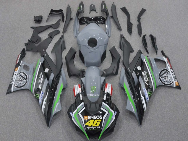 Yamaha YZF R3/R25 Motorrad Verkleidung 2015-2018 - Nardo Grau Grun Schwarz ENEOS Monster 46