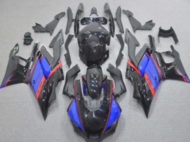 Yamaha YZF R3/R25 Motorrad Verkleidung 2015-2018 - Blau Rot Glanzendes Schwarz