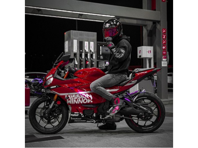 Yamaha YZF R3/R25 Motorrad Verkleidung 2019-2021 - Dunkel Rot Weiss Silber Schwarz Valsir