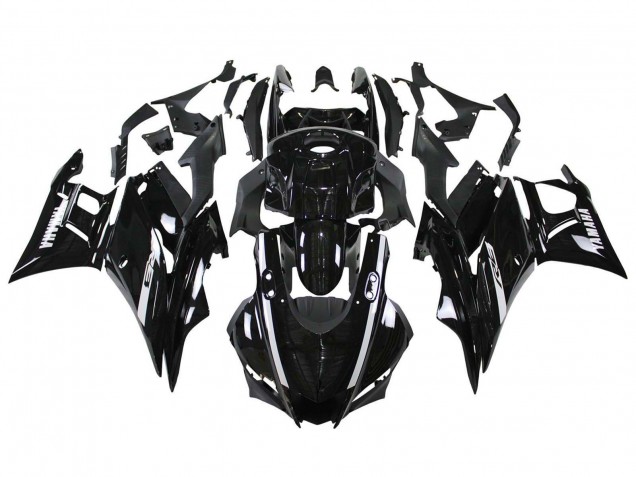 Yamaha YZF R3/R25 Motorrad Verkleidung 2019-2021 - Glanzendes Schwarz Weiss