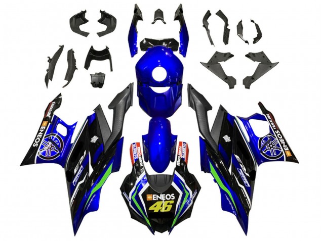 Yamaha YZF R3/R25 Motorrad Verkleidung 2019-2021 - Blau Weiss Grun Schwarz ENEOS 46
