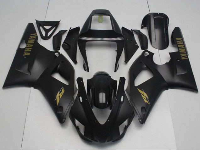 Yamaha YZF R1 Motorrad Verkleidung 1998-1999 - Glanzendes Schwarz Matt Schwarz Gold