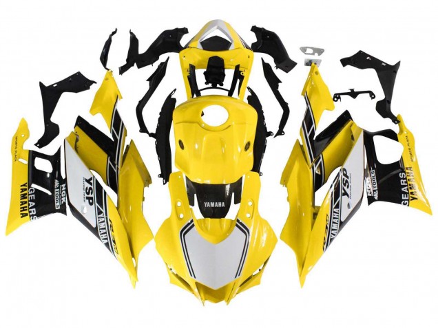 Yamaha YZF R3/R25 Motorrad Verkleidung 2019-2021 - Gelb Weiss Schwarz Streifen