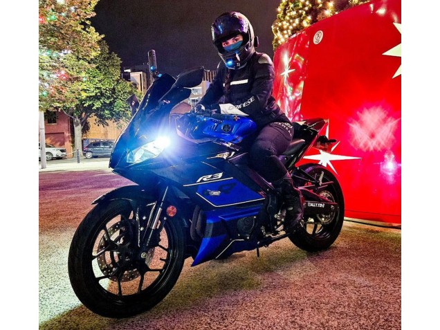 Yamaha YZF R3/R25 Motorrad Verkleidung 2022-2024 - Blau Glanzendes Schwarz