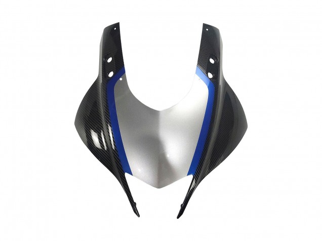 Yamaha YZF R3/R25 Motorrad Verkleidung 2022-2024 - Schwarzer Carbonfaser Stil Silberblau