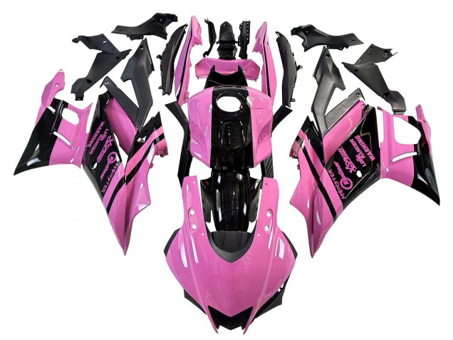 Yamaha YZF R3/R25 Motorrad Verkleidung 2022-2024 - Rosa Glanzendes Schwarz Monster