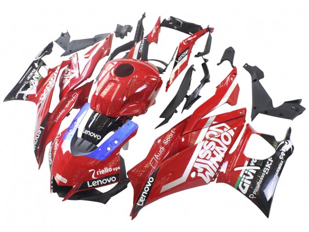 Yamaha YZF R3/R25 Motorrad Verkleidung 2022-2024 - Rot Blau Schwarz Lenovo Valsir