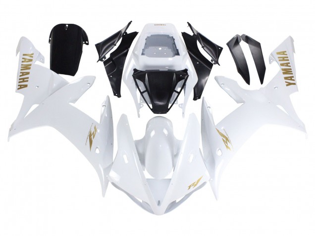 Yamaha YZF 1000 R1 Motorrad Verkleidung 2002-2003 - Weiss Gold Aufkleber