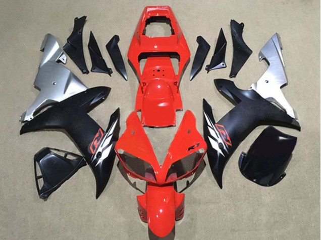 Yamaha YZF 1000 R1 Motorrad Verkleidung 2002-2003 - Rot Silber Matt Schwarz