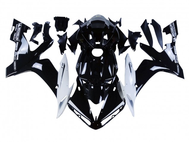 Yamaha YZF 1000 R1 Motorrad Verkleidung 2004-2006 - Glanzendes Schwarz Weiss Motul