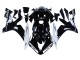 Yamaha YZF 1000 R1 Motorrad Verkleidung 2004-2006 - Glanzendes Schwarz Weiss Motul