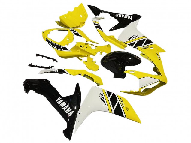 Yamaha YZF 1000 R1 Motorrad Verkleidung 2007-2008 - Gelb Weiss Schwarz