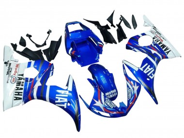 Yamaha YZF R6S Motorrad Verkleidung 2006-2009 - Weiss Blau Fiat Motul Kastinee