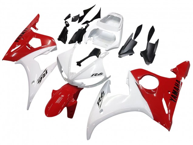 Yamaha YZF R6S Motorrad Verkleidung 2006-2009 - Weiss Rot