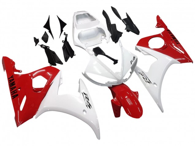 Yamaha YZF R6S Motorrad Verkleidung 2006-2009 - Weiss Rot