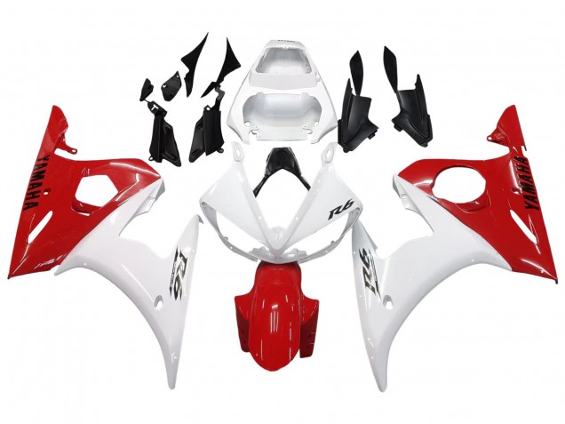 Yamaha YZF R6S Motorrad Verkleidung 2006-2009 - Weiss Rot