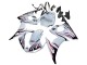 Yamaha YZF R6S Motorrad Verkleidung 2006-2009 - Weiss mit Dunkel Schwarz Flamme