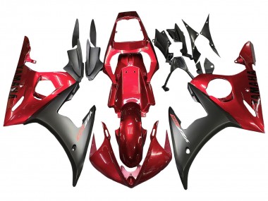 Yamaha YZF R6S Motorrad Verkleidung Kit 2006-2009 - Rot Matt Schwarz