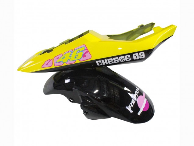 Yamaha YZF R6S Motorrad Verkleidung 2006-2009 - Gelb Rosa Glanzendes Schwarz Rossi Repsol 46