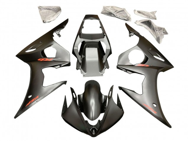 Yamaha YZF R6S Motorrad Verkleidung 2006-2009 - Matt Schwarz Rot Aufkleber