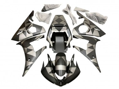 Yamaha YZF R6S Motorrad Verkleidung 2006-2009 - Schwarz Rot Gold BACARDI