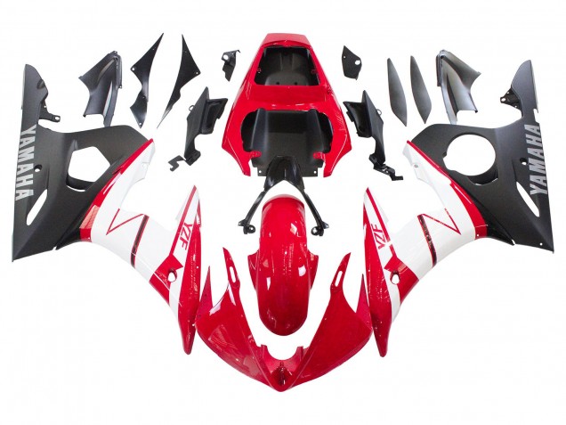 Yamaha YZF R6 Motorrad Verkleidung 2003-2004 - Rot Weiss Matt Schwarz