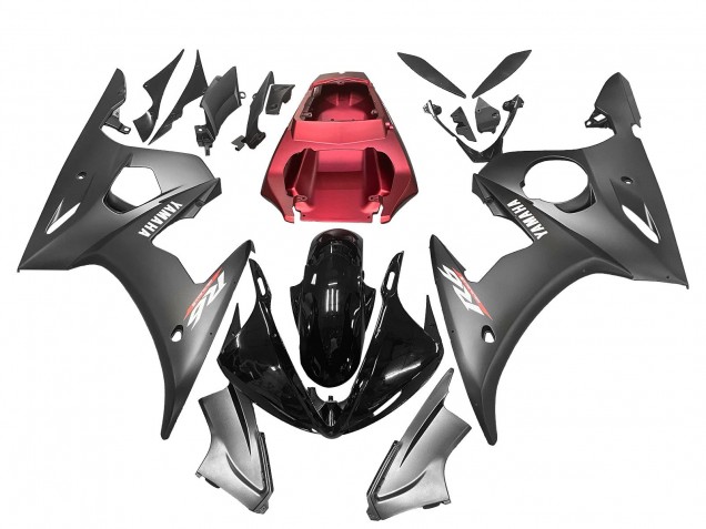 Yamaha YZF R6S Motorrad Verkleidung 2006-2009 - Schwarz Rot