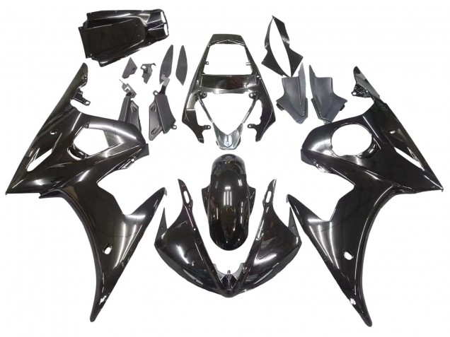 Yamaha YZF R6S Motorrad Verkleidung 2006-2009 - Glanzendes Schwarz