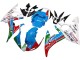 Yamaha YZF 600 R6 Motorrad Verkleidung 2005 - Hellblau Weiss Grun Rot Kastinee Dunlop Motul