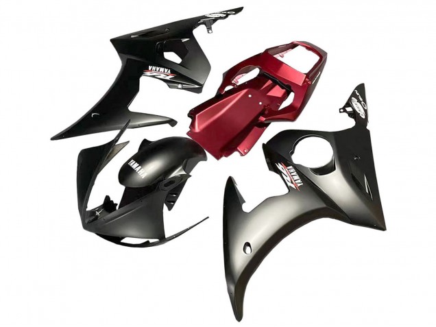 Yamaha YZF 600 R6 Motorrad Verkleidung 2005 - Matt Schwarz Rot