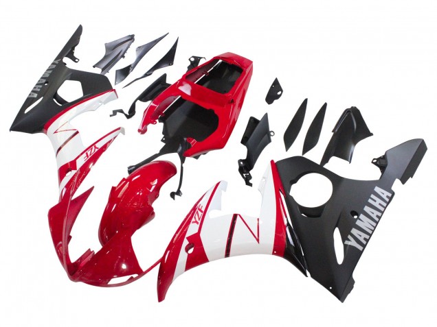 Yamaha YZF 600 R6 Motorrad Verkleidung 2005 - Rot Weiss Matt Schwarz