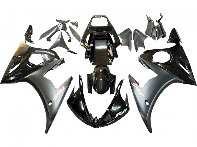Yamaha YZF 600 R6 Motorrad Verkleidung 2005 - Glanzendes Schwarz Matt Schwarz Gold