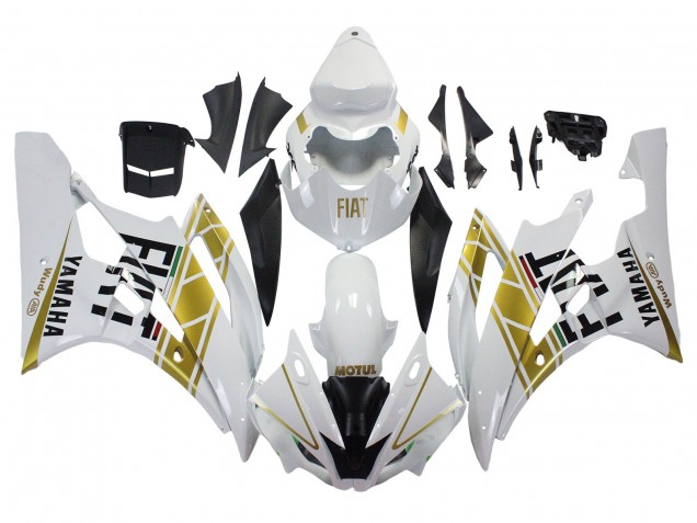 Yamaha YZF 600 R6 Motorrad Verkleidung 2006-2007 - Weiss Gold Schwarz Fiat