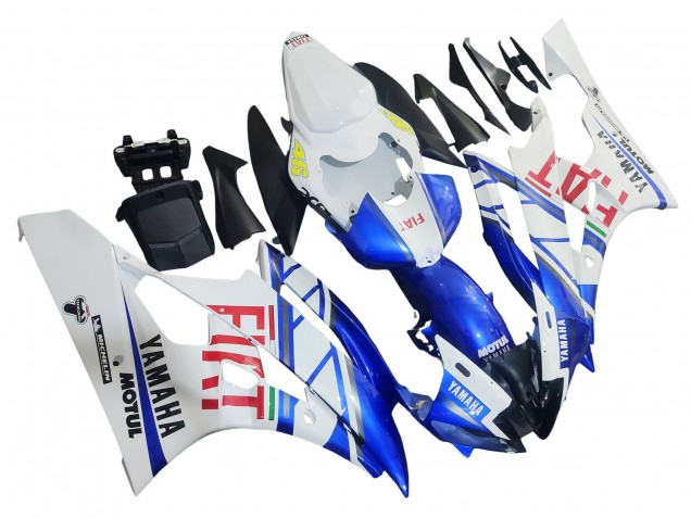 Yamaha YZF 600 R6 Motorrad Verkleidung 2006-2007 - Weiss Blau Rot Fiat Motul Michelin